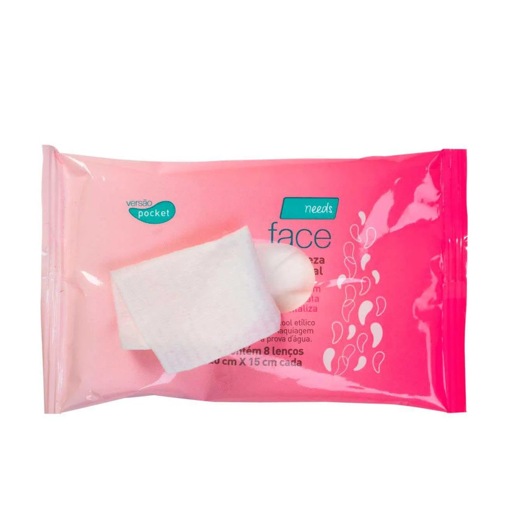 Lenço Demaquilante Needs Face Limpeza Facial 8 Unidades