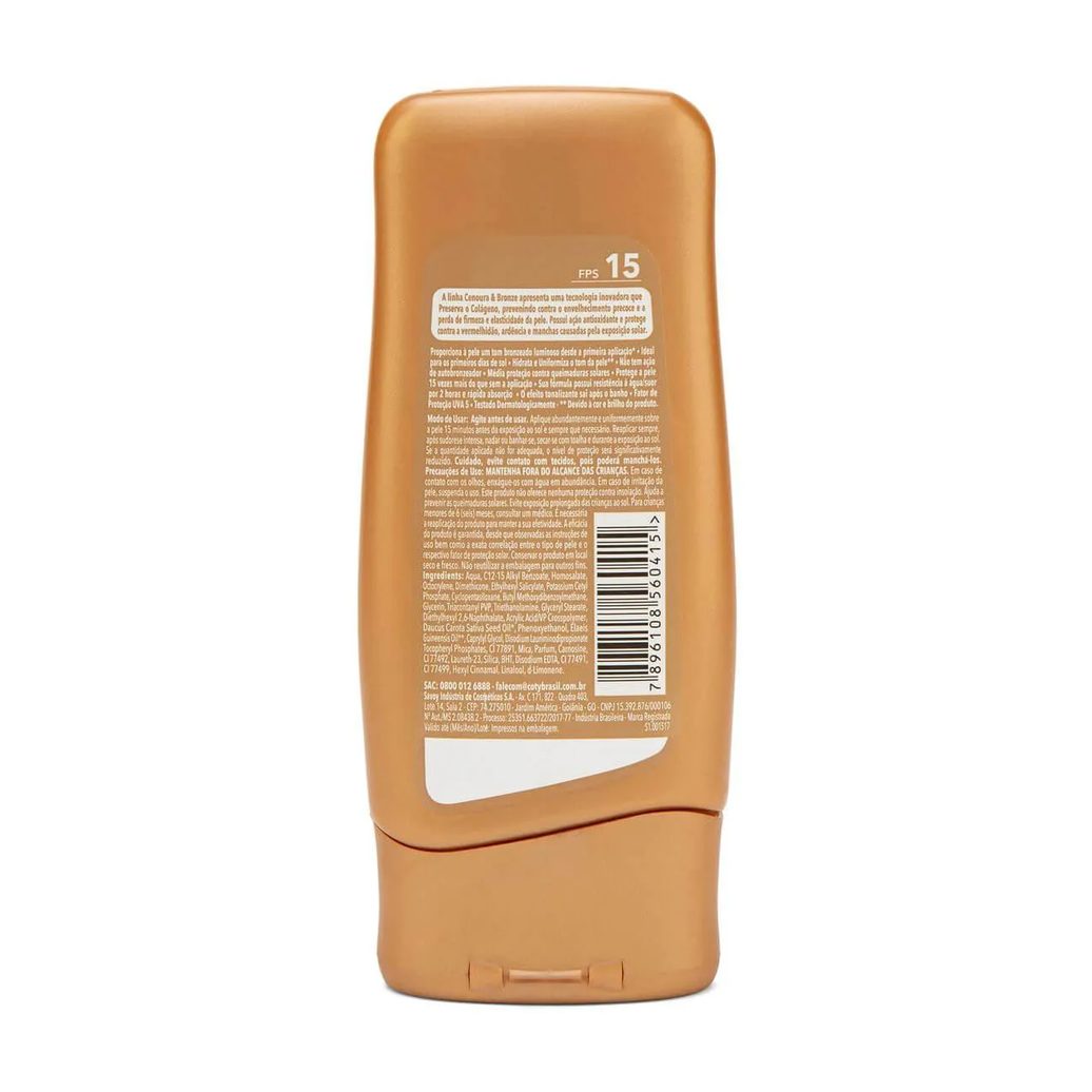 Protetor Solar Corporal FPS 15 Cenoura & Bronze Com Cor 110ml