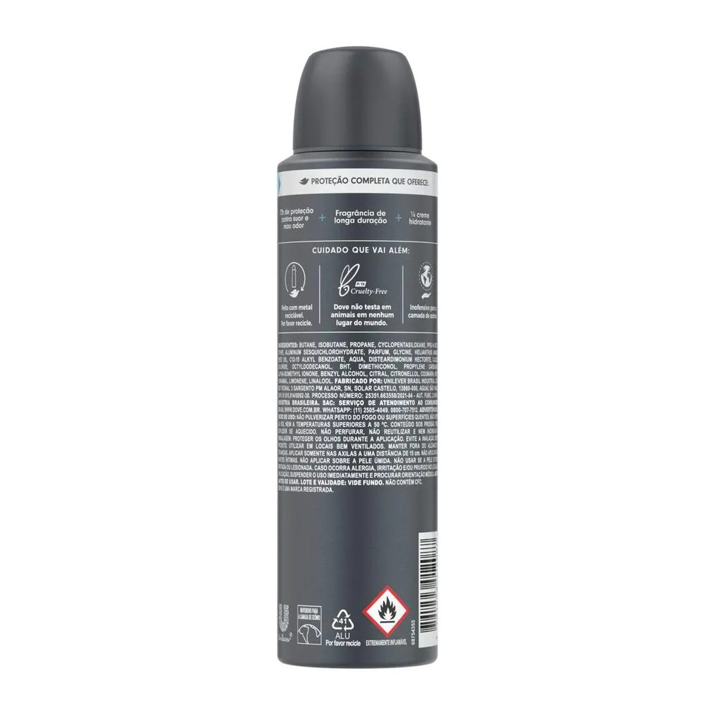 Desodorante Antitranspirante Aerosol Dove Men+Care Proteção Total Masculino 72h 150ml