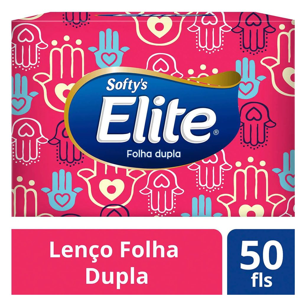 Lenço de Papel Softy's Elite Folha Dupla com 50 unidades