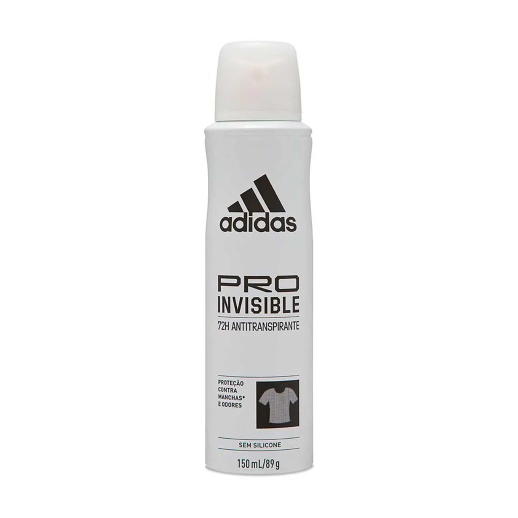 Desodorante Antitranspirante Aerosol Adidas Pro Invisible Performance Sem Manchas Feminino 72h 150ml