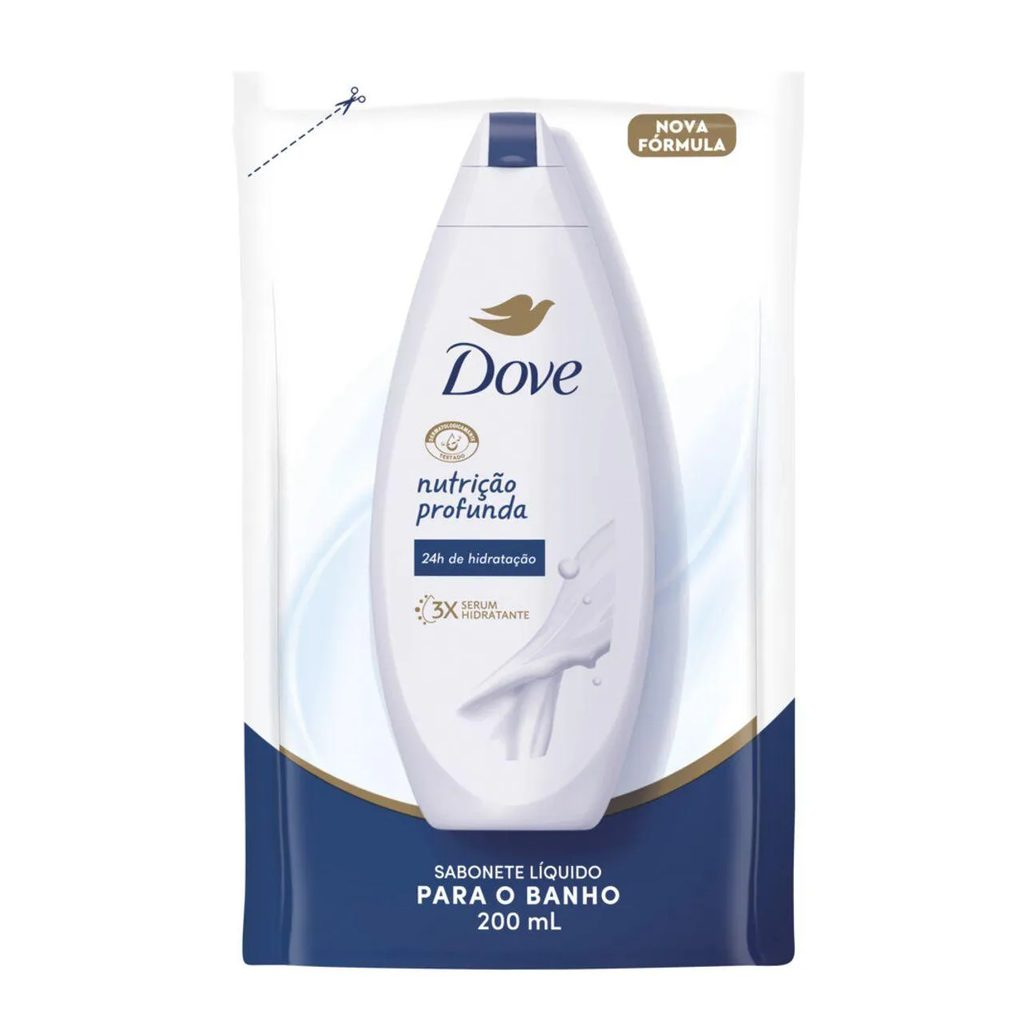 Refil Sabonete Líquido Corporal Dove Nutrição Profunda com 200ml