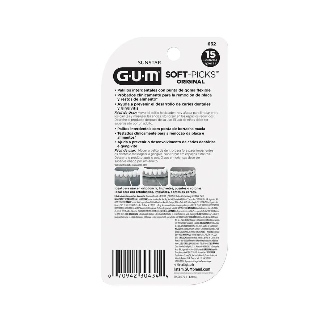 Palito Interdental G.U.M Soft Picks Original 15 unidades