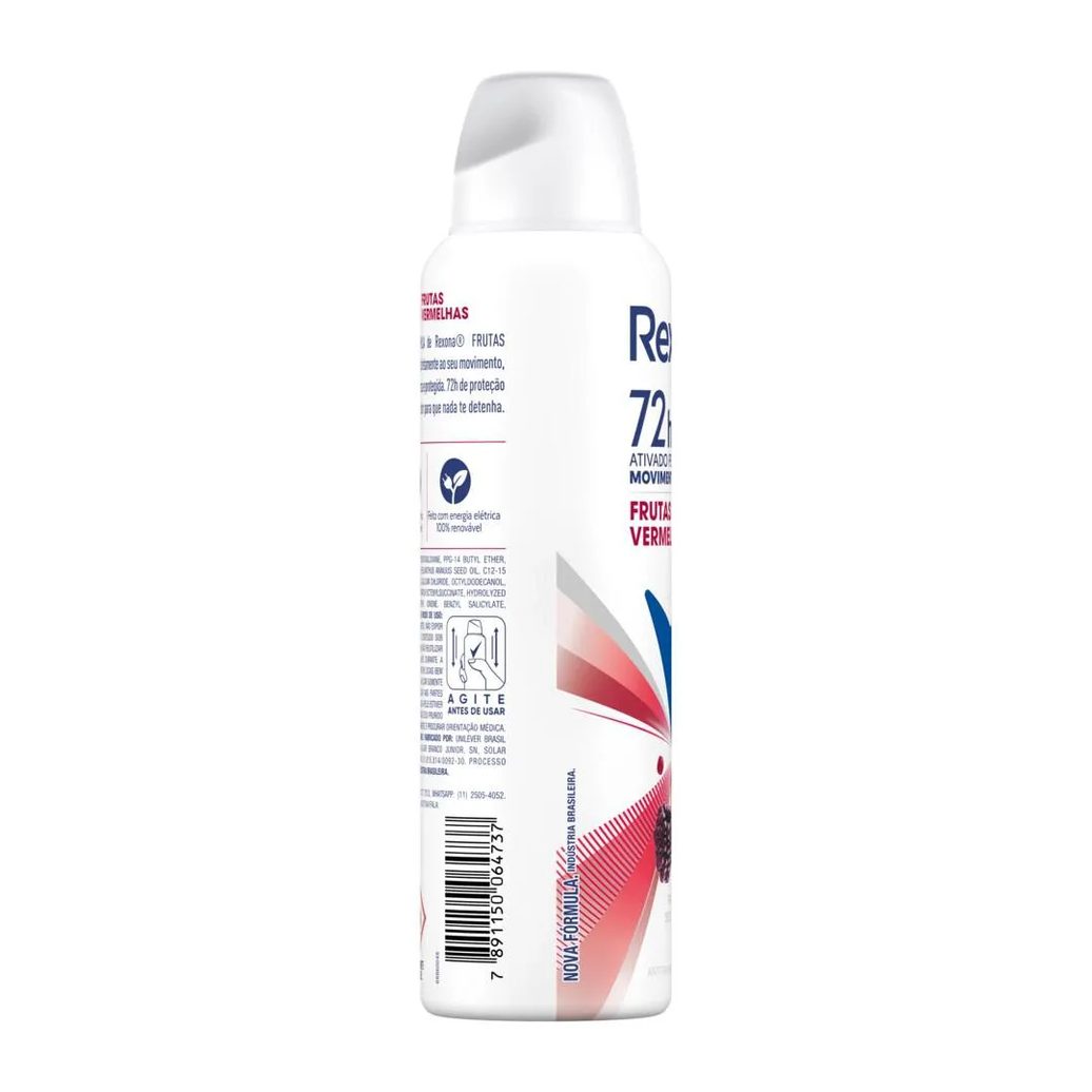 Desodorante Antitranspirante Aerosol Rexona Frutas Vermelhas Feminino 72h 150ml