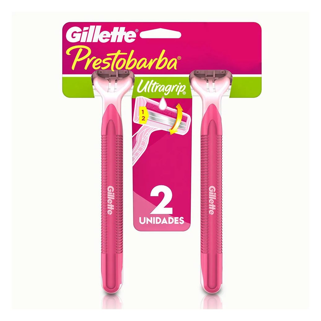 Aparelho de Depilar Feminino Gillette Prestobarba Ultragrip com 2 unidades