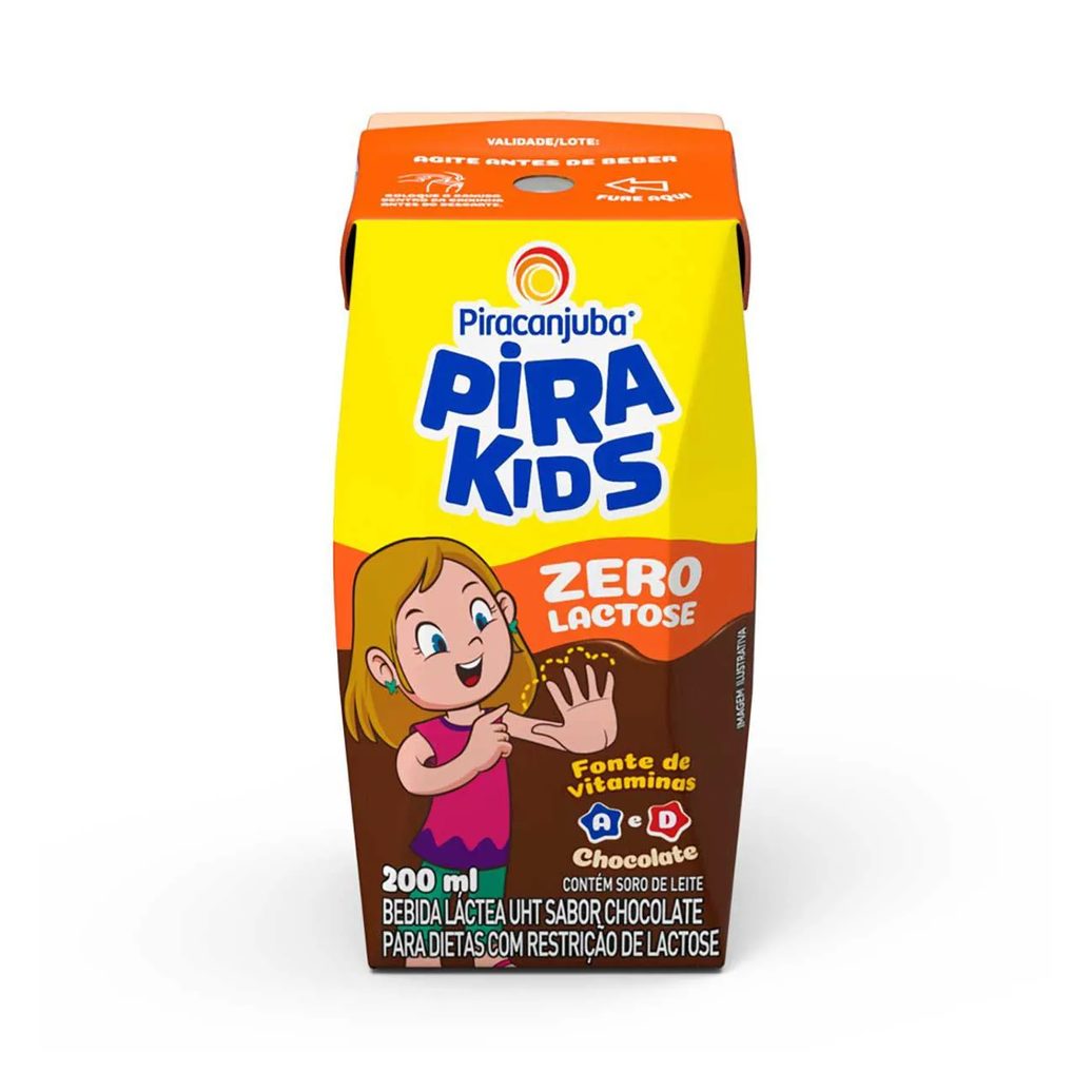 Pirakids Bebida Láctea Zero Lactose Chocolate com 200ml