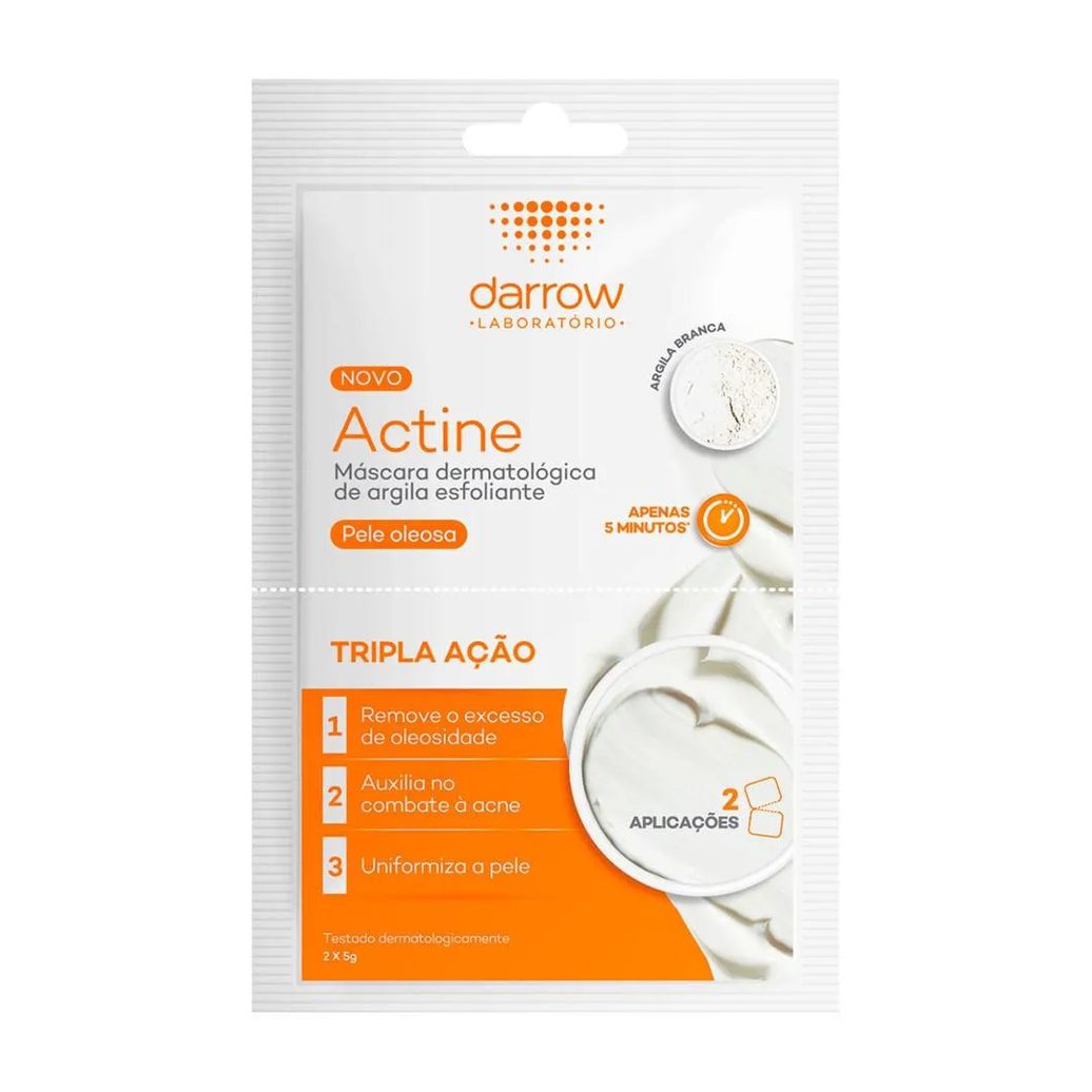 Máscara Dermatológica de Argila Esfoliante Facial Actine com 2 sachês de 5g