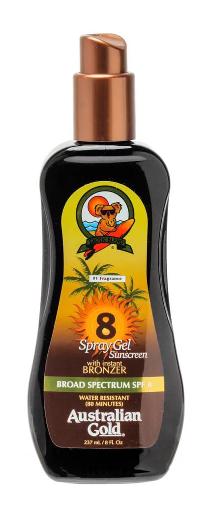 Bronzeador Australian Gold Instant Bronzer FPS 8 Corporal Spray Gel com 237ml