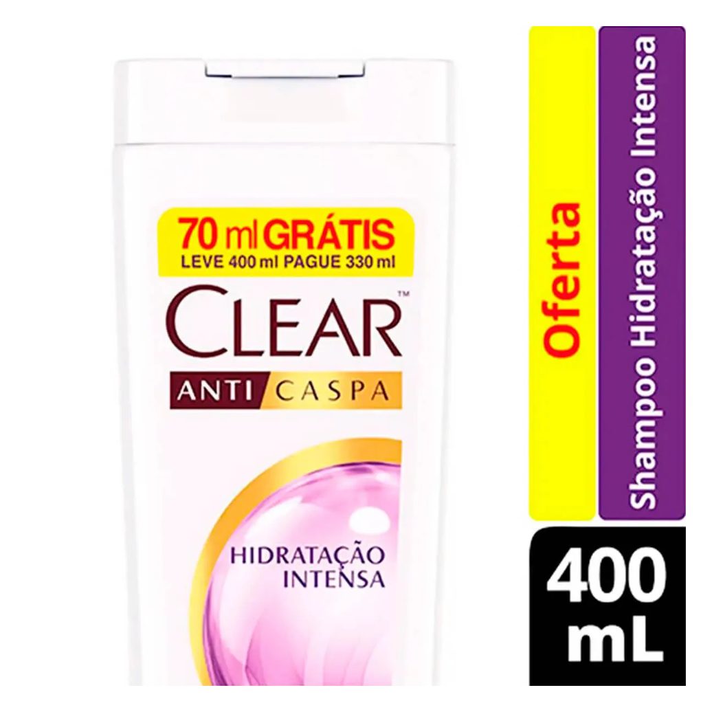Shampoo Anticaspa Clear Hidratação Intensa 400ml