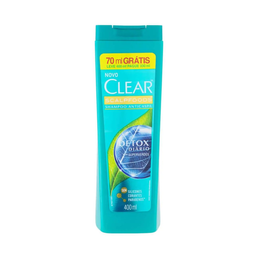 Shampoo Anticaspa Clear Men Scalpfoods Detox Diário 400ml