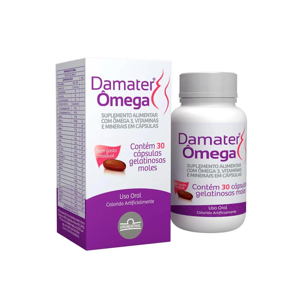 Polivitamínico Damater Ômega para Gestantes 30 cápsulas