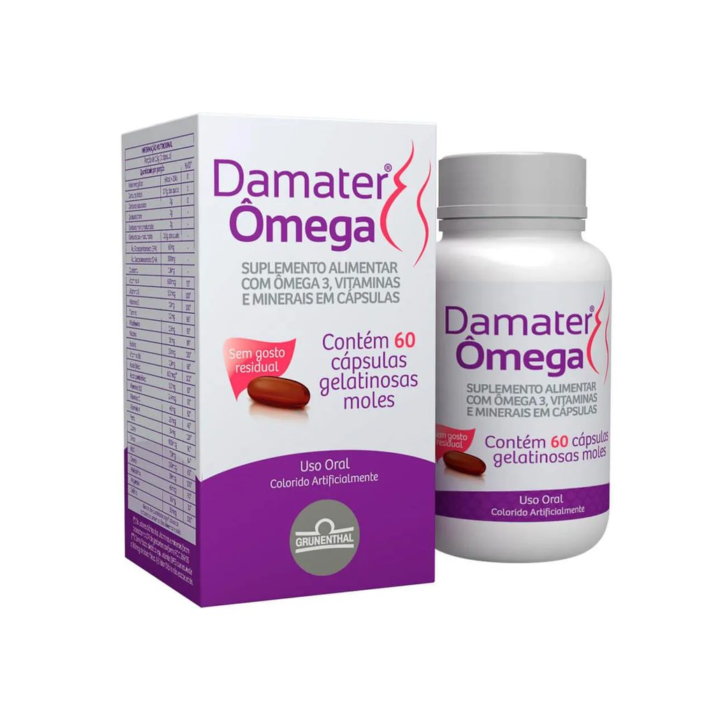 Polivitamínico Damater Ômega para Gestantes 60 cápsulas