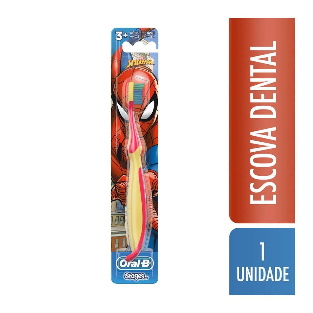 Escova de Dente Infantil Oral-B Stages Homem-Aranha 3+ Anos 1 unidade