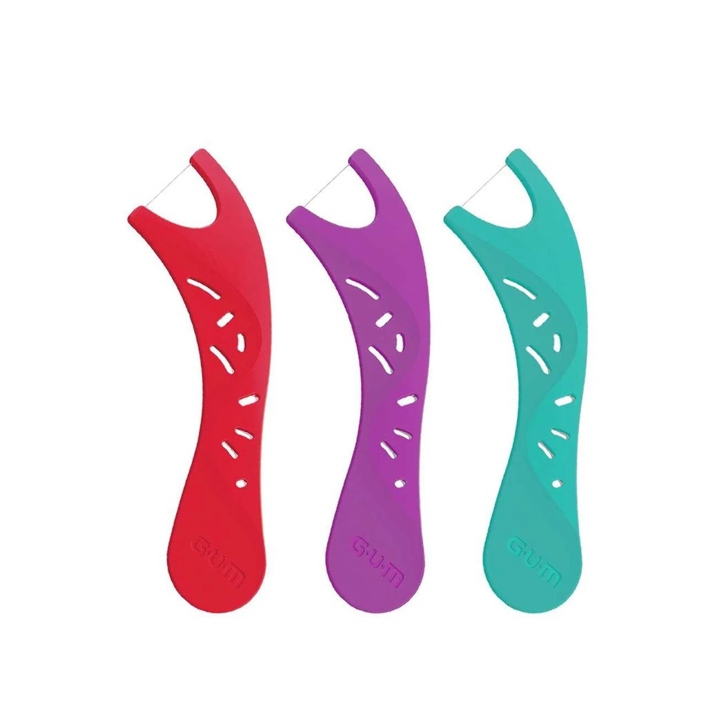 Flosser Infantil para Limpeza dos Dentes G.U.M Trolls Sabor Uva com 20 unidades