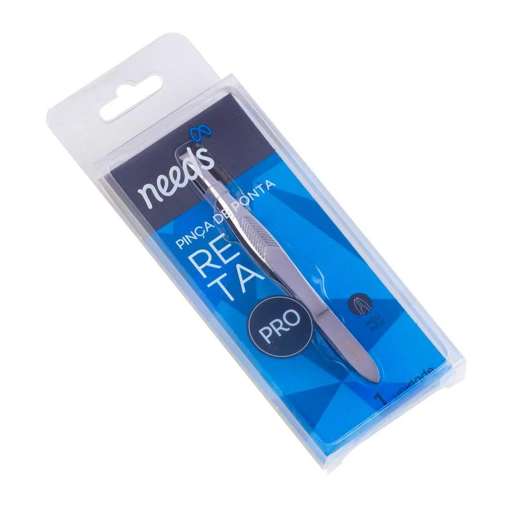 Pinça de Ponta Reta Needs PRO Inox 1 Unidade