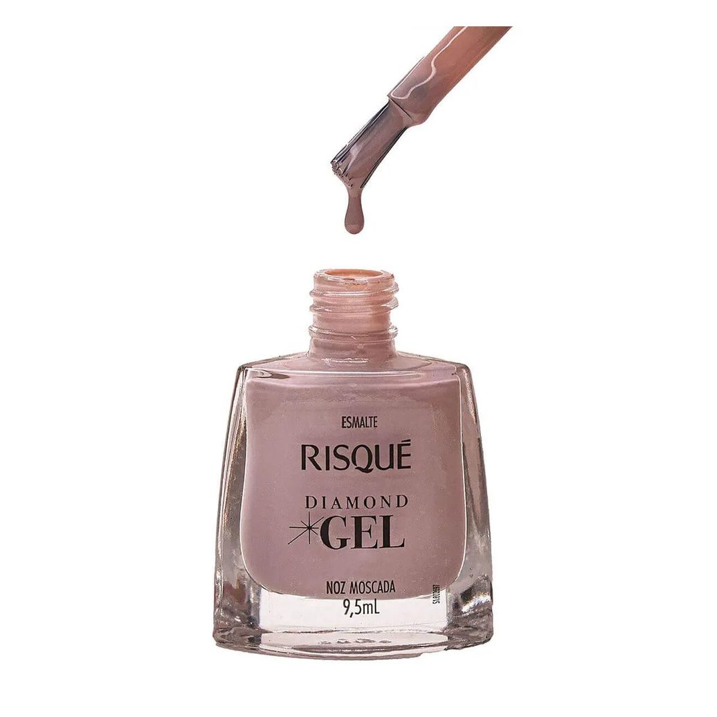 Esmalte Risqué Diamond Gel Noz Moscada Hipoalergênico com 9,5ml