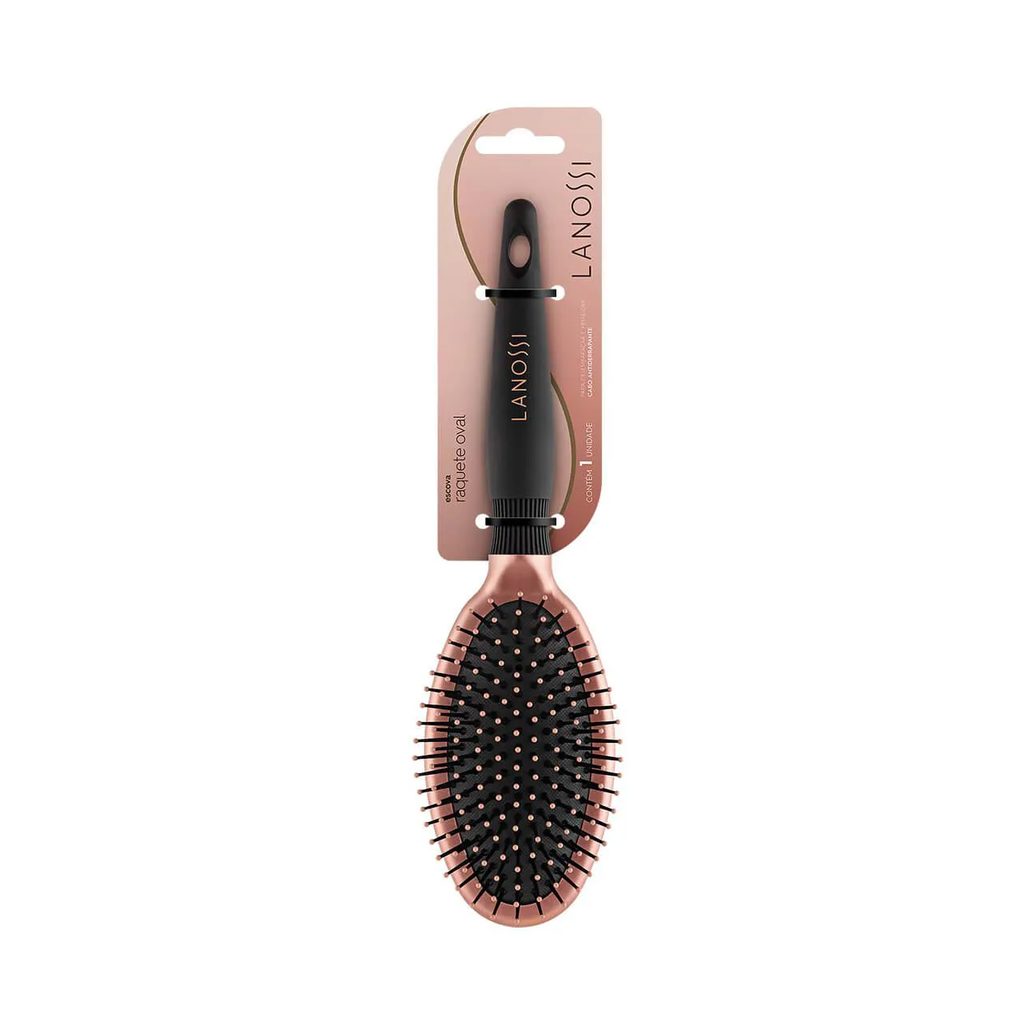 Escova de Cabelo Lanossi Bronze Oval - 1 unidade