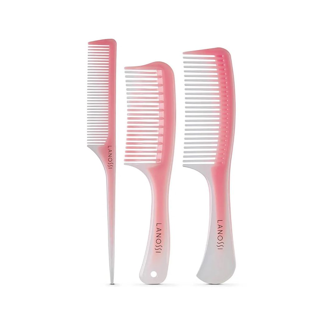 Conjunto de Pente de Cabelo Lanossi Rosé com 3 unidades
