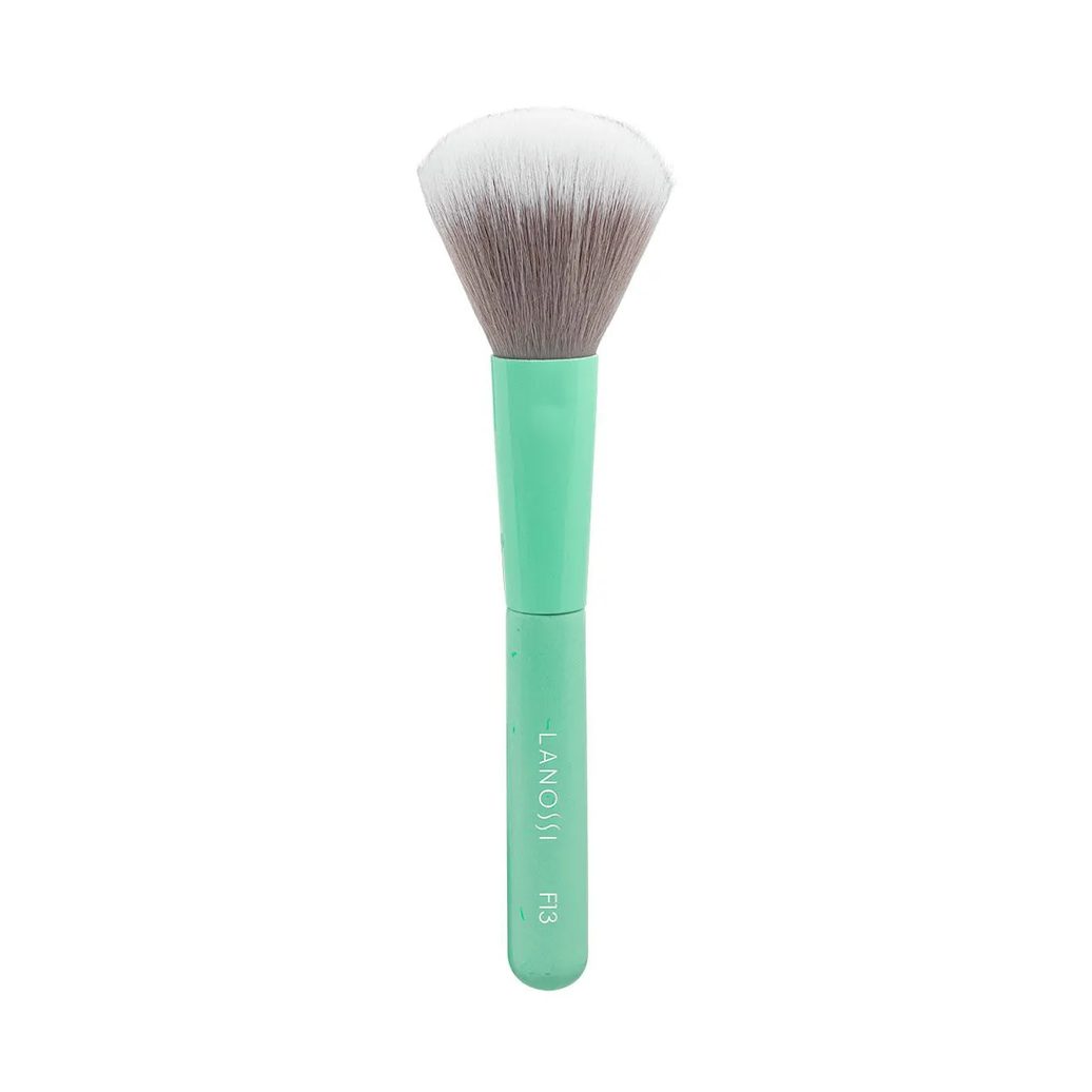 Kit com 3 Pinceis de Maquiagem Lanossi e 1 Esponja + 1 Necessaire Mint Green