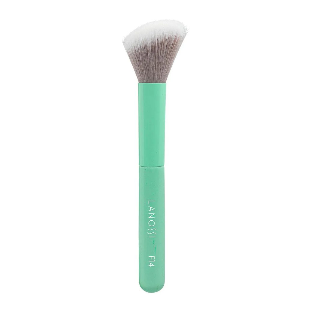 Kit com 3 Pinceis de Maquiagem Lanossi e 1 Esponja + 1 Necessaire Mint Green