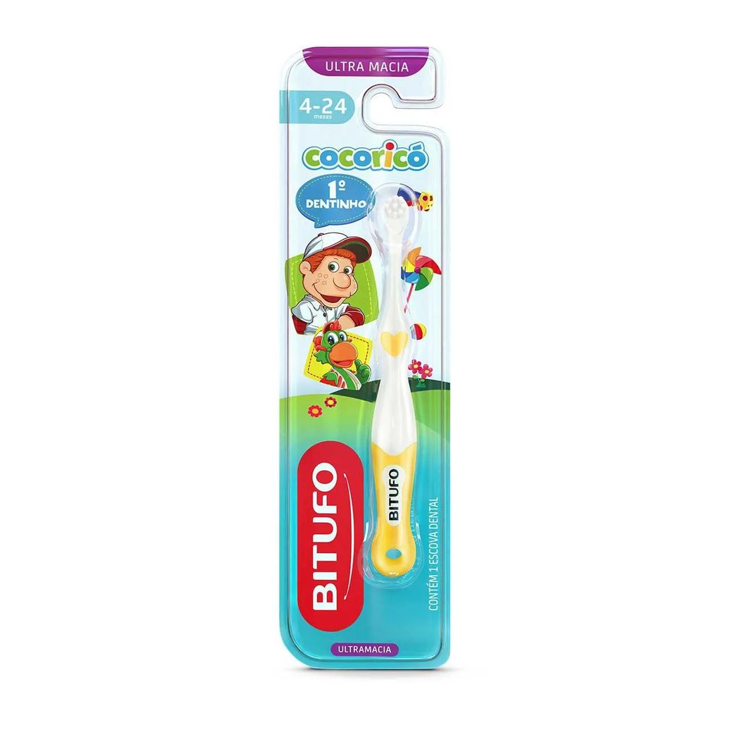 Escova de Dente Bitufo Cocoricó 1º Dentinho Ultramacia com 1 unidade