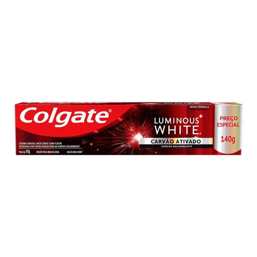 Creme Dental Colgate Luminous White Carvão Ativado 140g