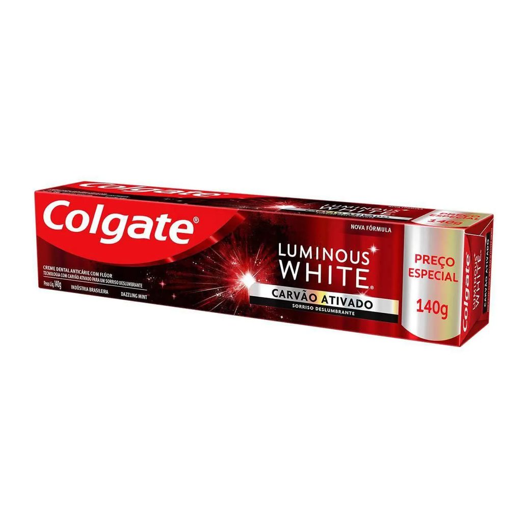 Creme Dental Colgate Luminous White Carvão Ativado 140g