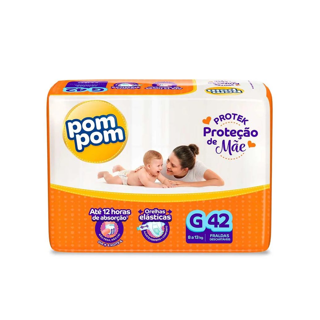 Kit Chá de Bebê Pom Pom Fralda G com Talco e Sabonete