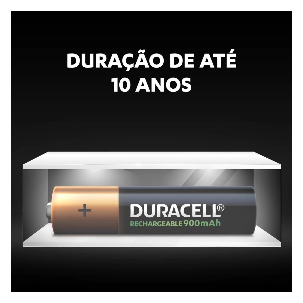 Pilha Alcalina Duracell Recarregável AAA com 4 unidades