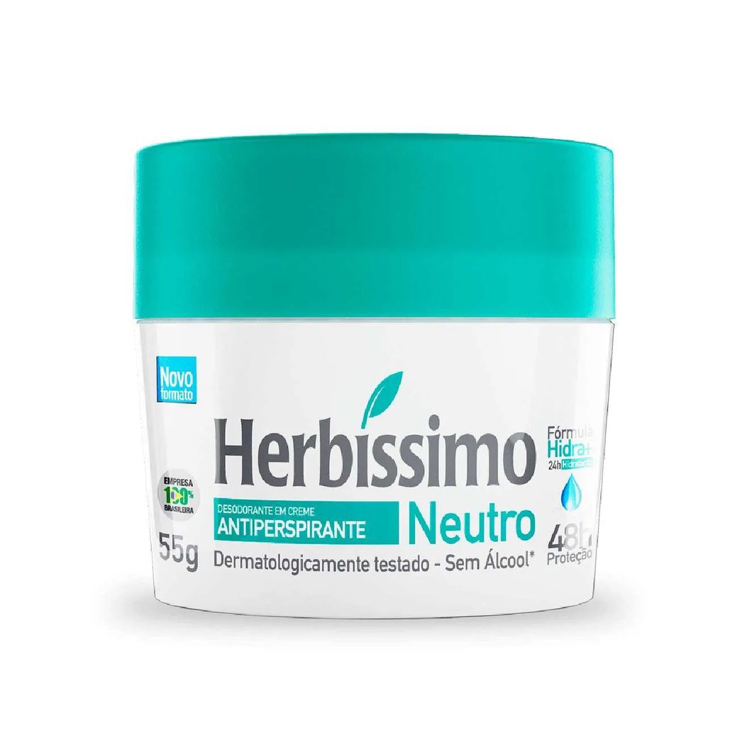 Desodorante Antitranspirante Creme Herbíssimo Care Rosa Mosqueta e Niacinamida 72h 55g