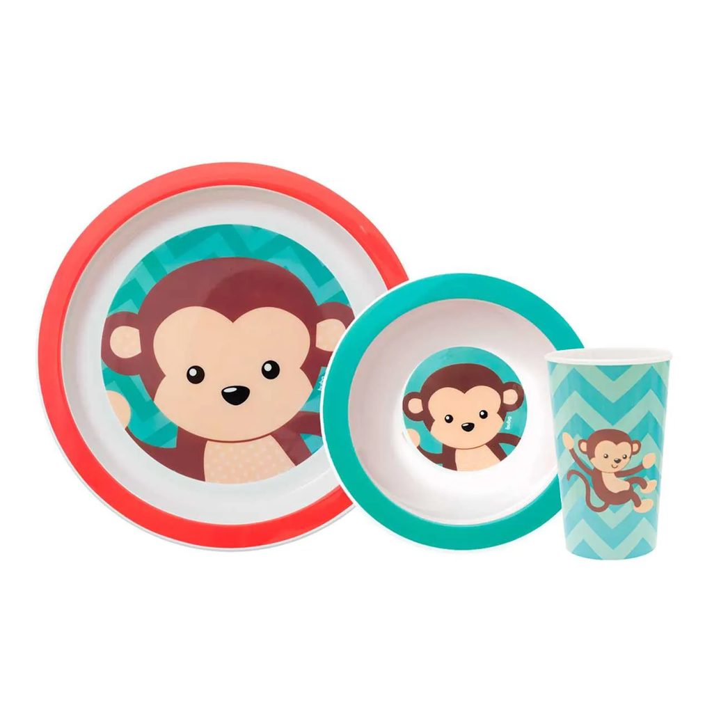 Kit Refeição Buba Baby Animal Fun Macaco com 1 unidade