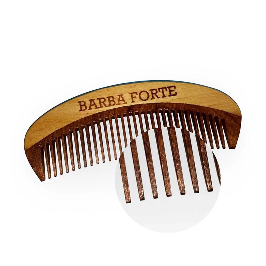 Pente em Madeira Barba Forte PT003 12cm com 1 unidade