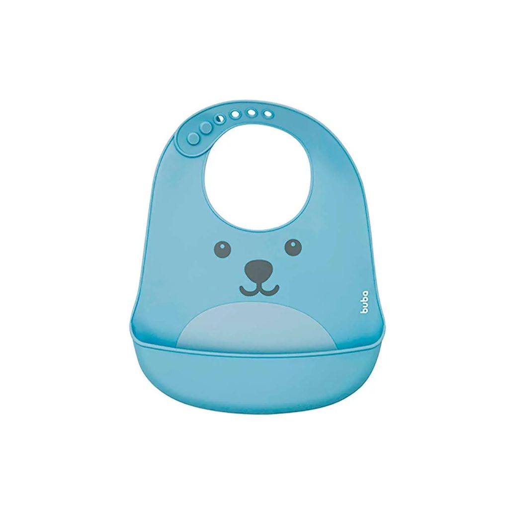 Babador de Silicone com Pega Migalhas Gumy Buba Baby Azul com 1 unidade