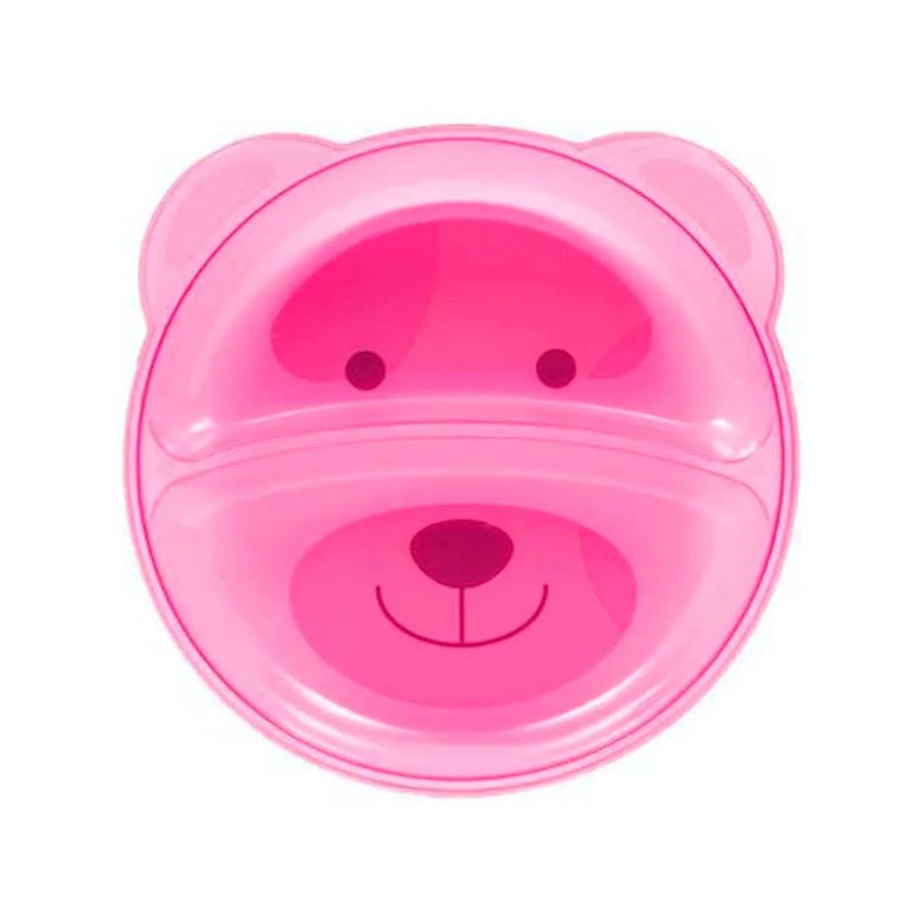 Prato com Divisória Buba Baby Ursinho Rosa 1 unidade