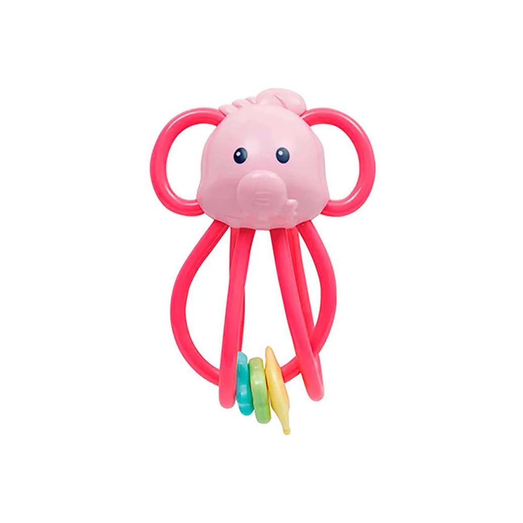 Chocalho Buba Baby Elefantinho Divertido Rosa com 1 unidade