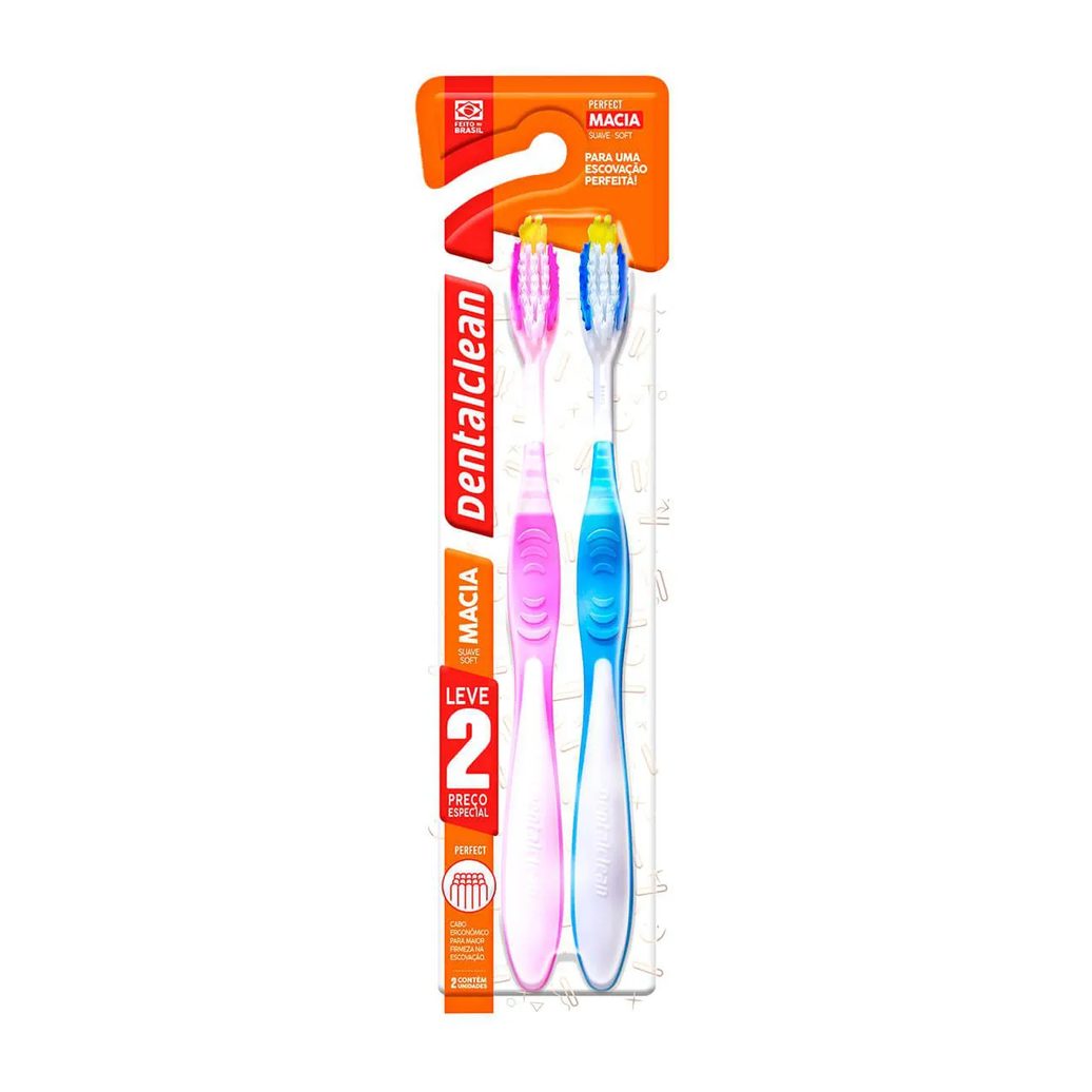 Kit Escova de Dente Dentalclean Perfect 2 unidades
