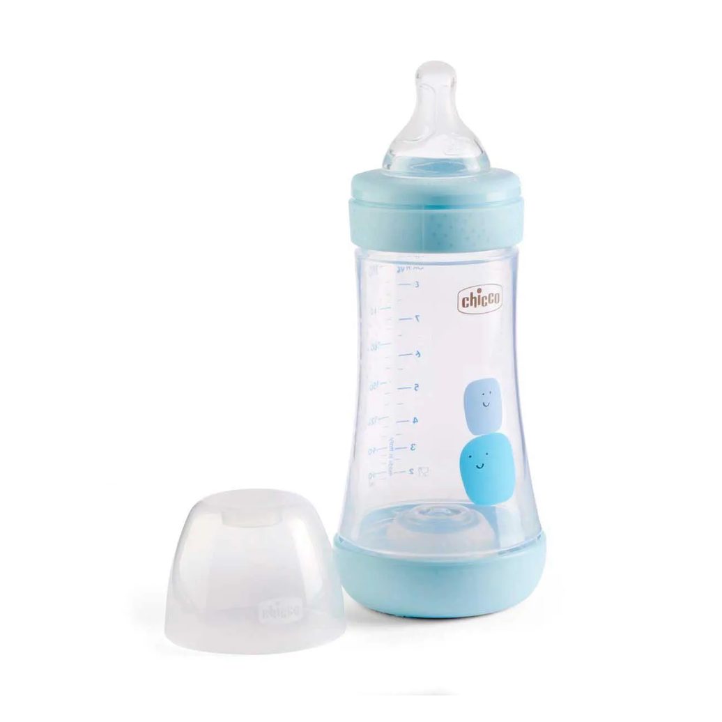 Mamadeira Chicco Perfect 5 Fluxo Médio 2m+ Azul 240ml - 1 unidade