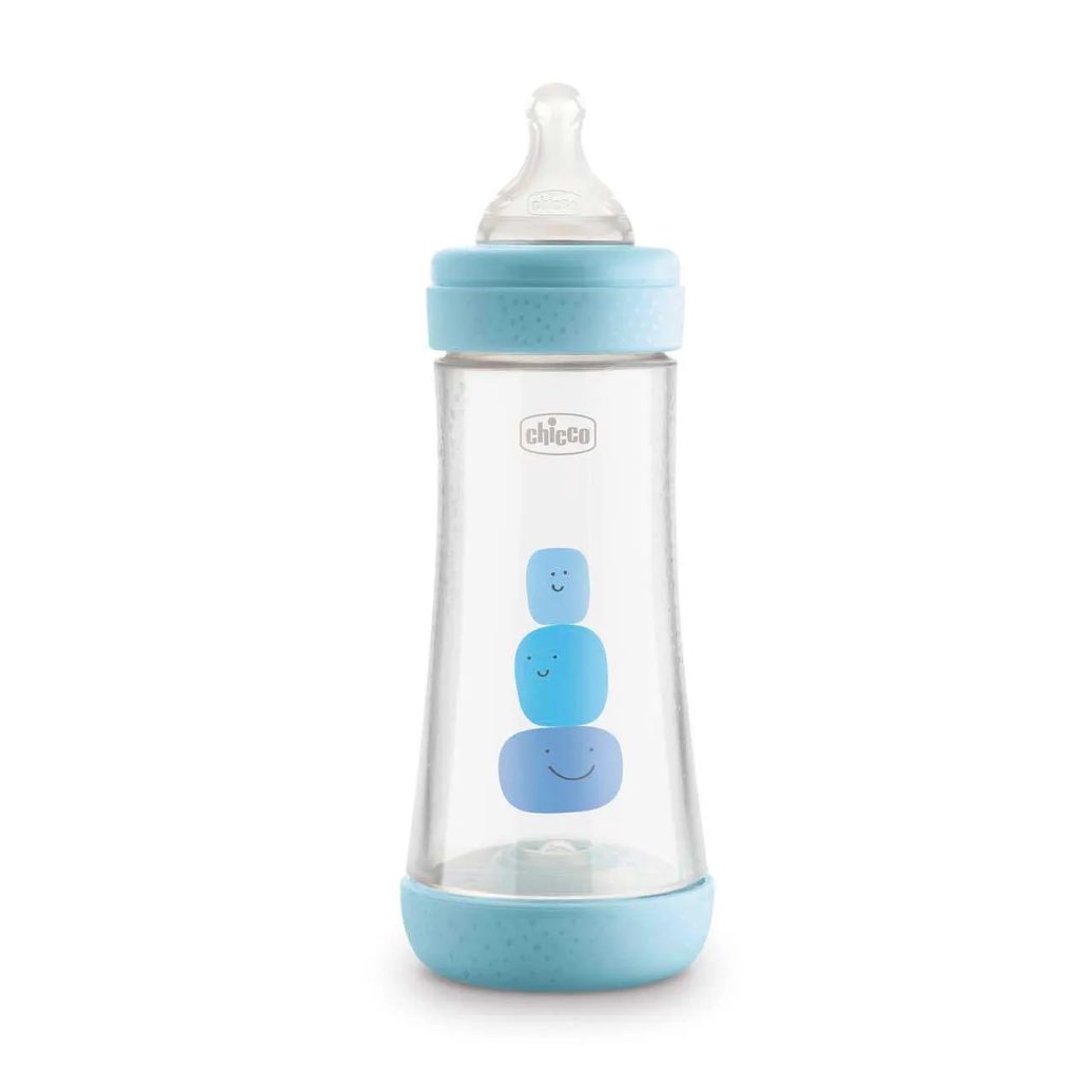 Mamadeira Chicco Perfect 5 Fluxo Rápido 4m+ Azul 300ml - 1 unidade