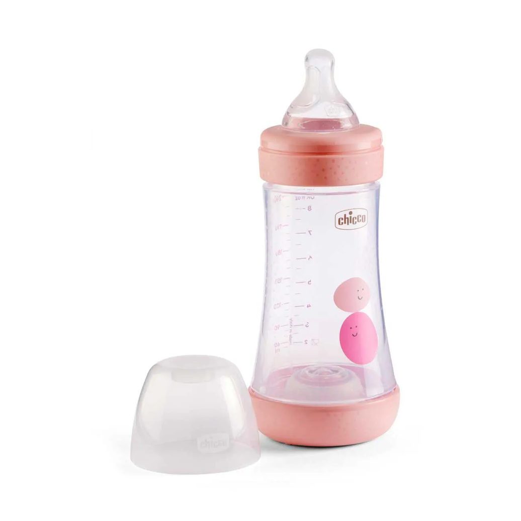Mamadeira Chicco Perfect 5 Fluxo Médio 2m+ Rosa 240ml - 1 unidade