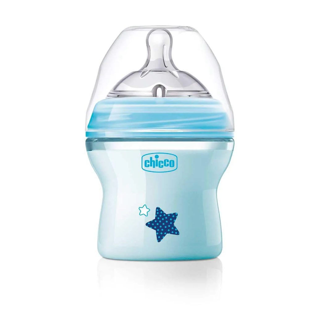 Mamadeira Chicco Natural Feeling Color 0m+ Azul 150ml - 1 unidade