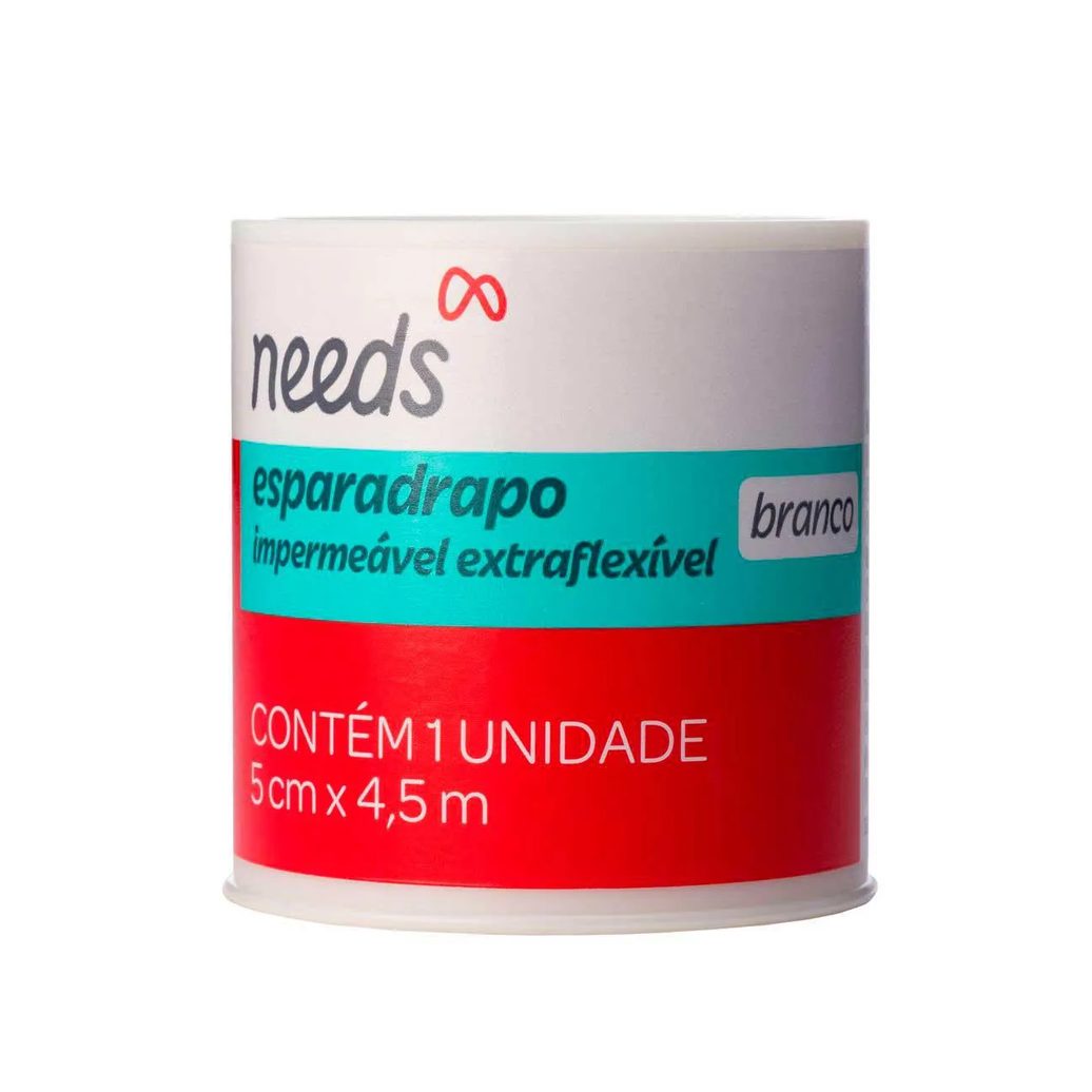 Esparadrapo Needs Branco Impermeável 5cm x 4,5m 1 unidade