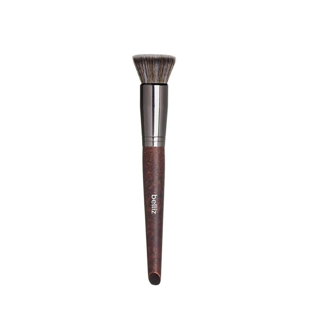 Pincel para Maquiagem Belliz Wood Kabuki Reto com 1 Unidade