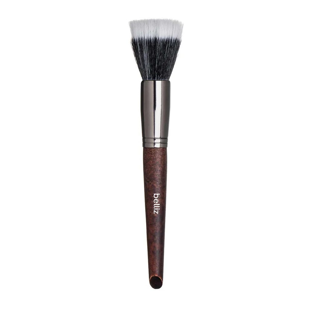Pincel para Maquiagem Belliz Wood Duo Fiber com 1 Unidade