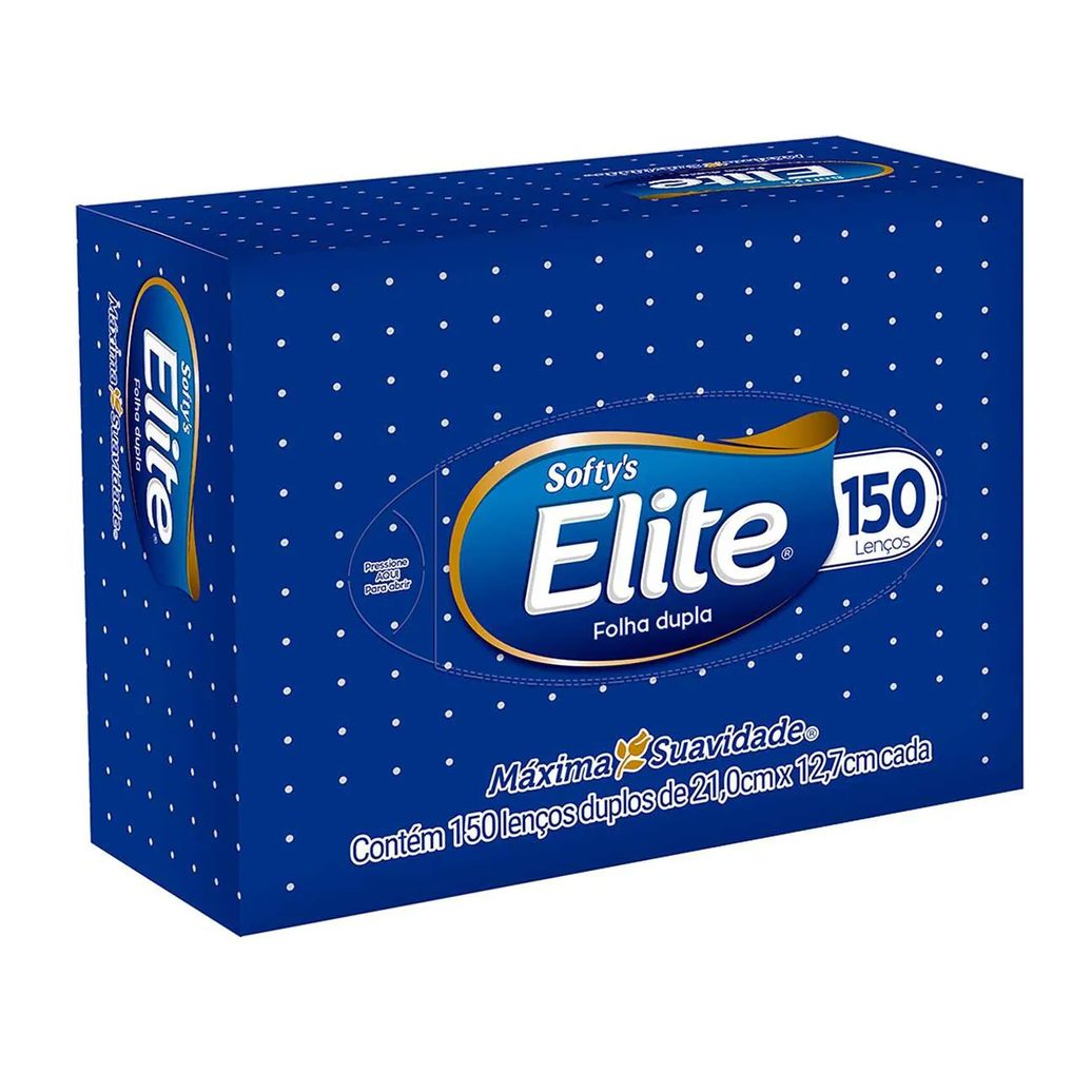 Lenço de Papel Softy's Elite com 150 Unidades