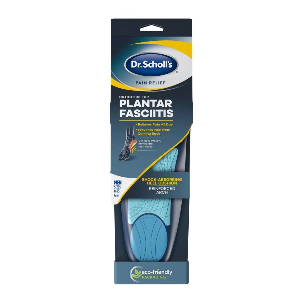 Palmilha de Gel Dr. Scholls Pain Relief Fascite Plantar Azul Transparente 1 par