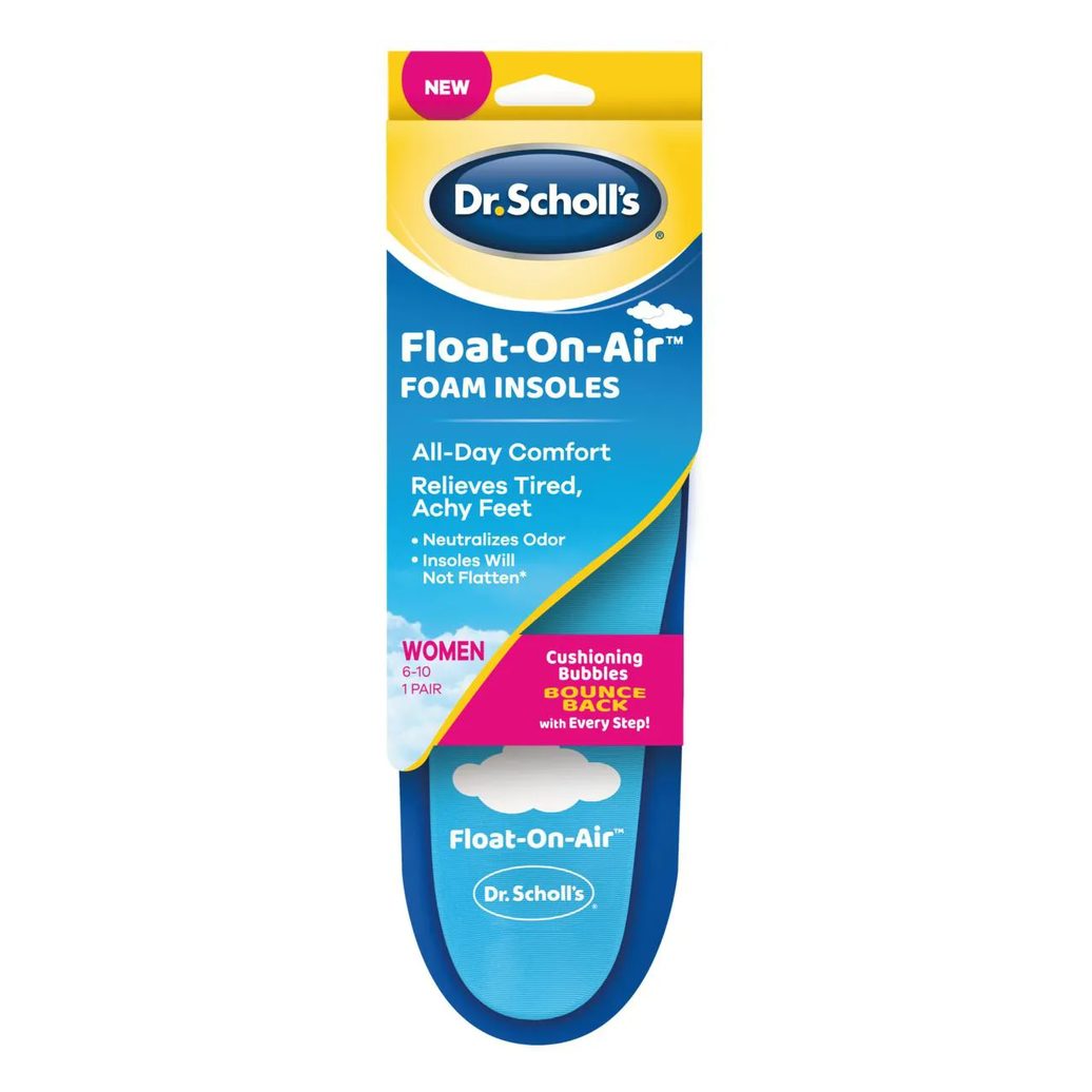 Palmilha de Gel Dr Scholls Float on Air Women Azul Transparente 1 par