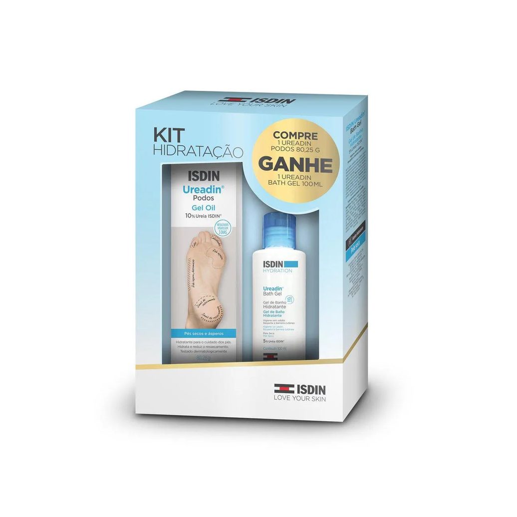 Kit Ureadin Hidratação: Creme para os pés 80,25g + Gel de Banho Isdin 100ml