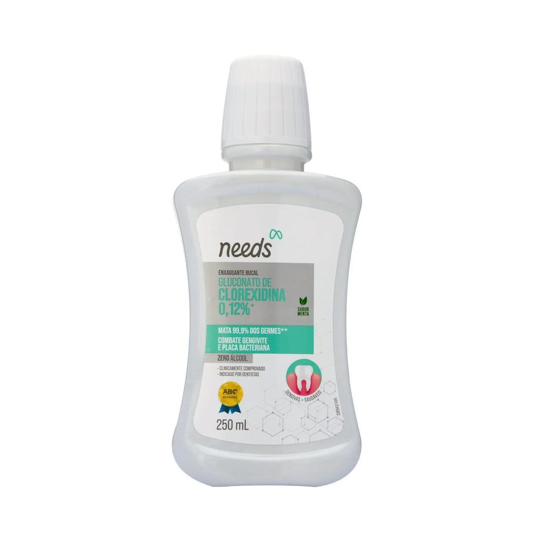 Enxaguante Bucal Needs Clorexidina 0,12% Menta Sem Álcool 250ml
