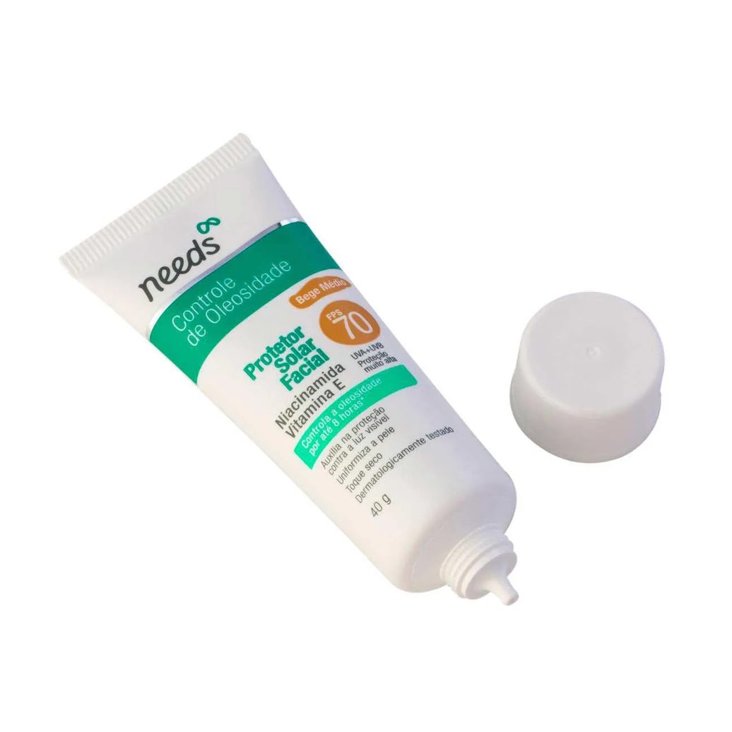 Protetor Solar Facial Needs Controle de Oleosidade Bege Médio FPS 70 40g