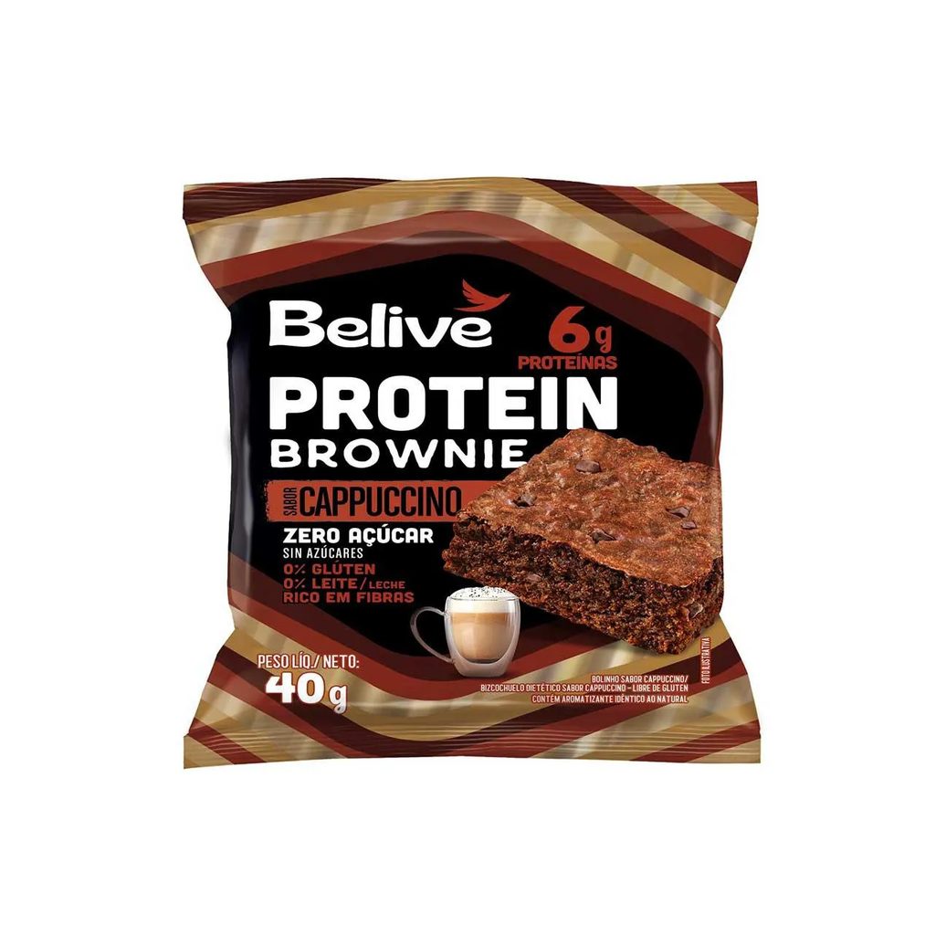 Brownie Belive Protein Cappuccino Zero Açúcar, Glúten e Lactose 40g